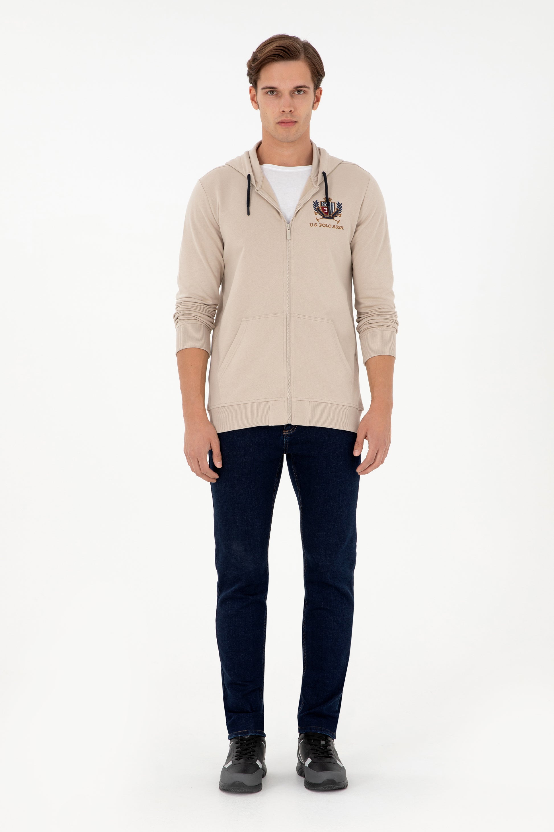 Men's Stone Knitted Cardigan