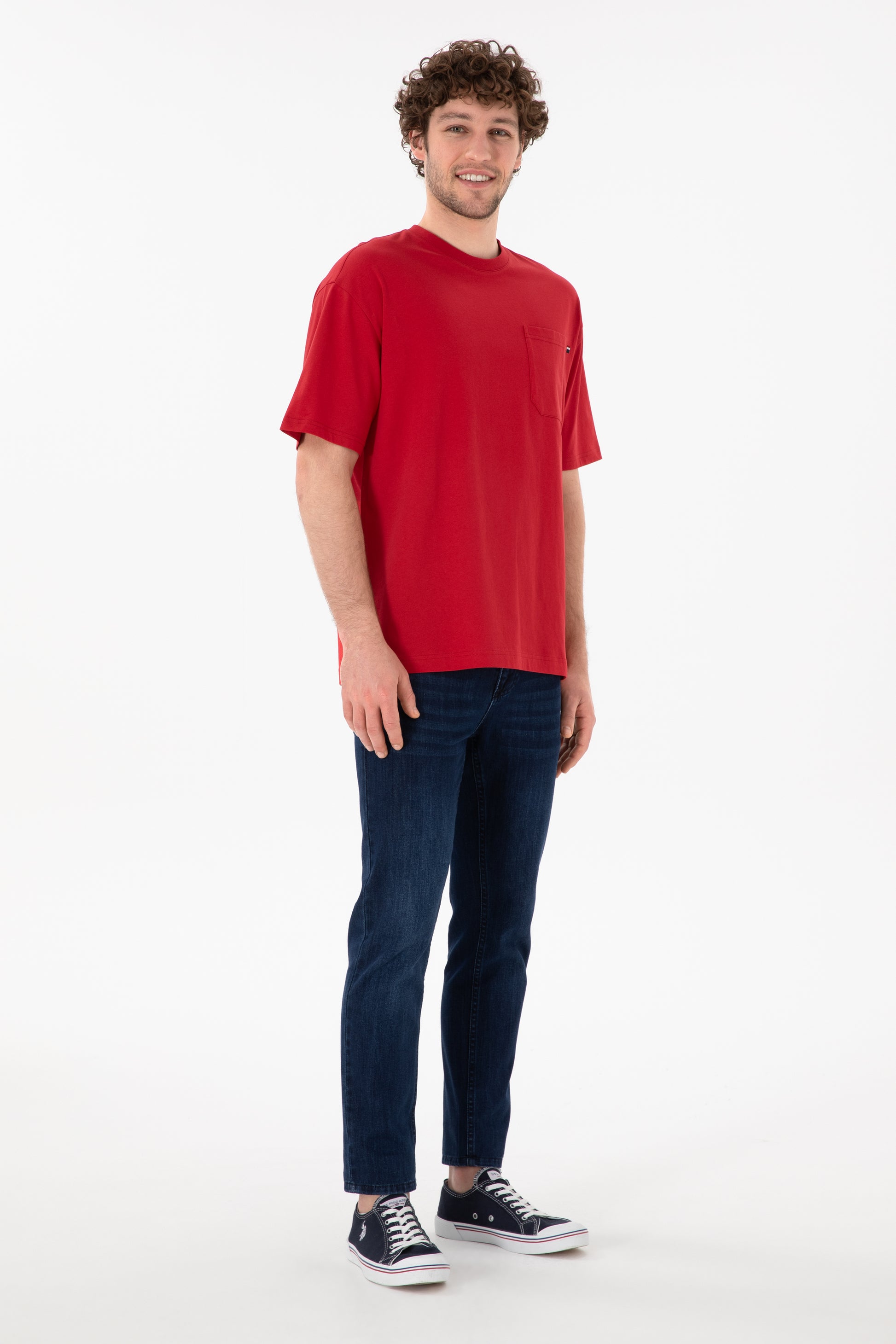 Men's Comfort Fit Crew Neck Red T-Shirt
