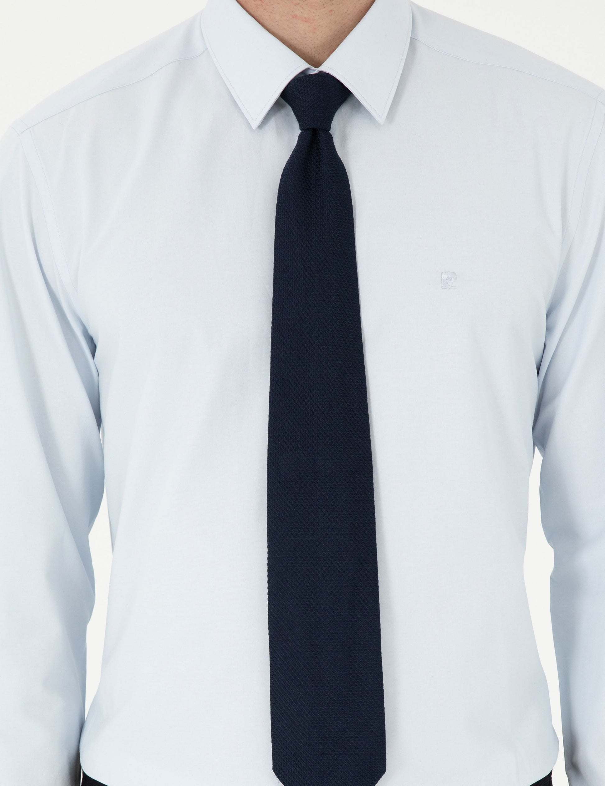 Light Blue Slim Fit Long Sleeve Basic Shirt