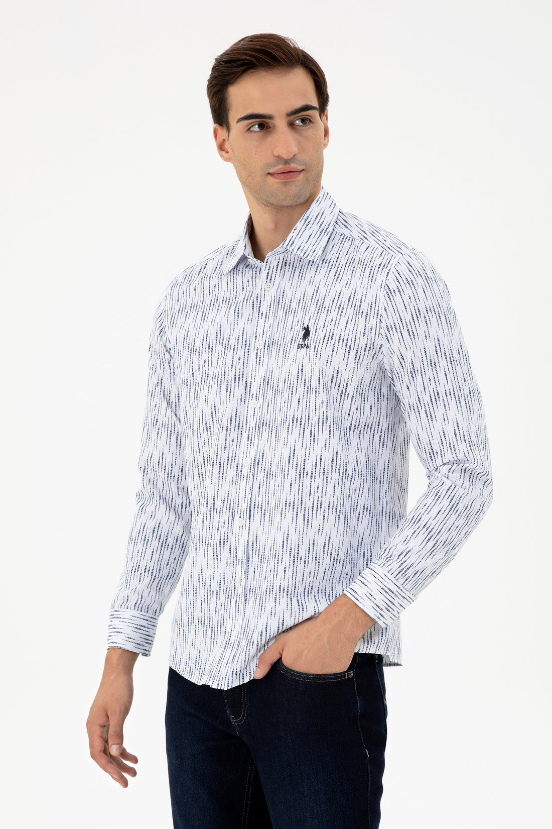 Men's White Long Sleeve Shirt