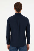 Men's Navy Blue Long Sleeve Shirt