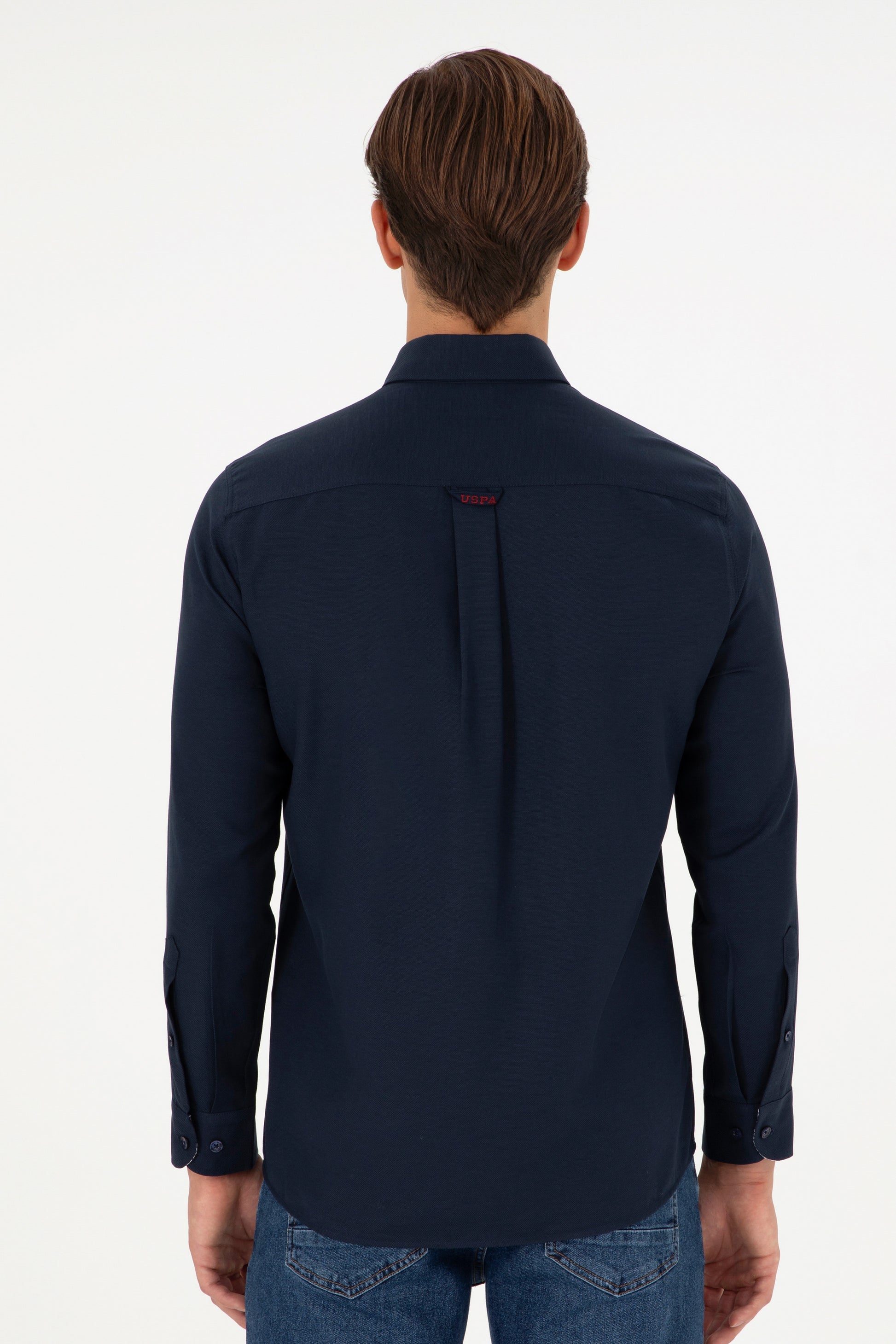 Men's Navy Blue Long Sleeve Shirt