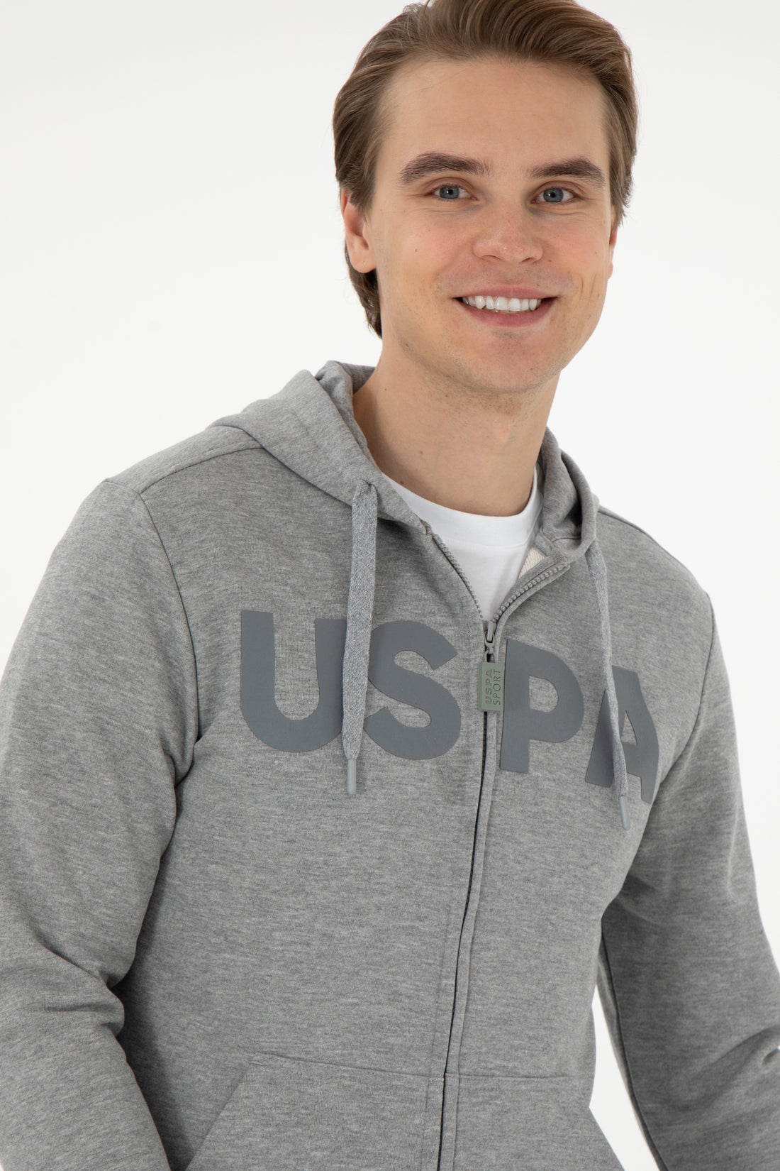 Men's Grey Melange Knitted Cardigan