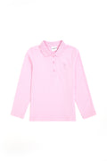 Girls' Pink Polo Neck Basic Sweatshirt