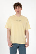 Men's Oversize Fit Crew Neck Light Khaki T-Shirt