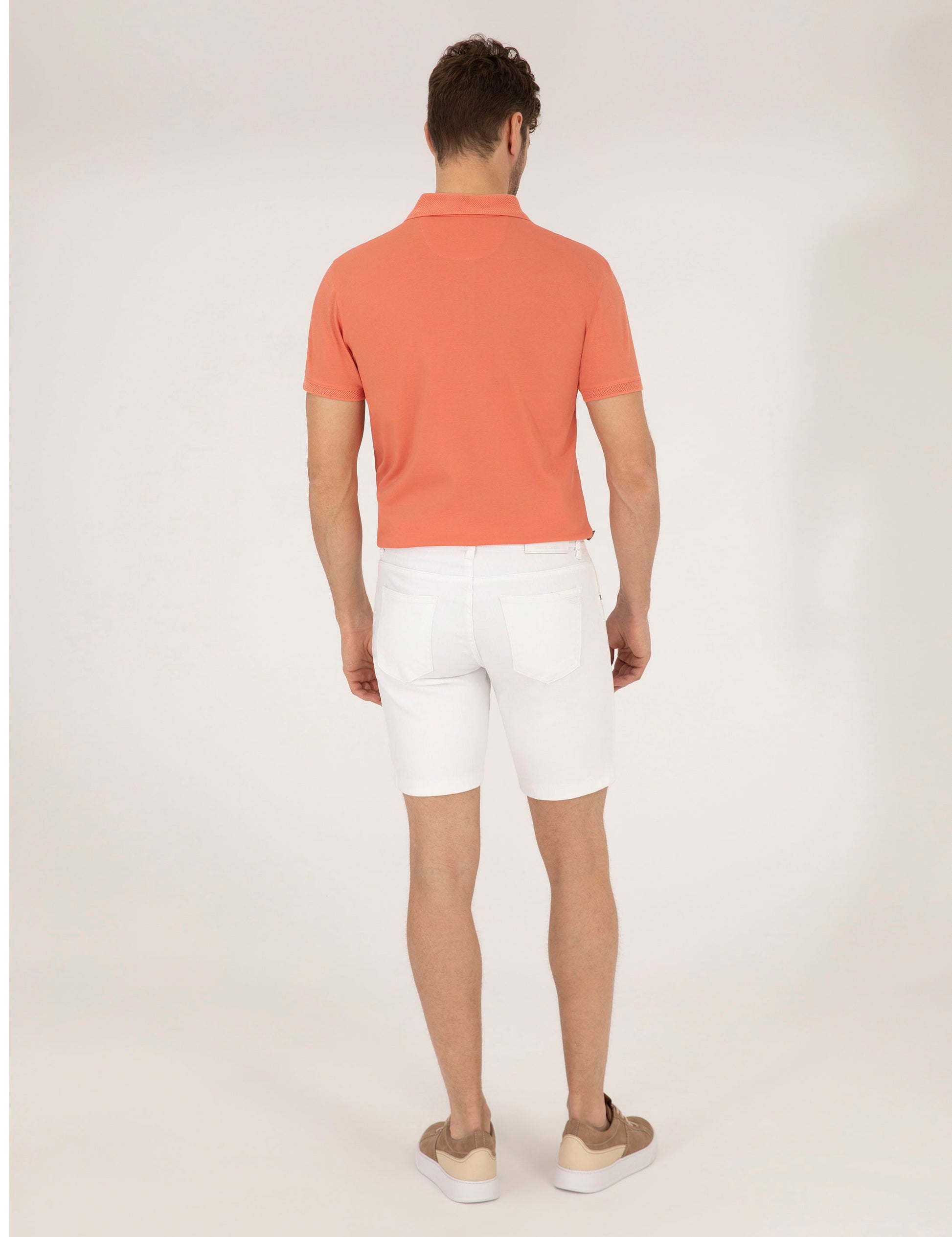 Ecru Slim Fit Jeans Shorts