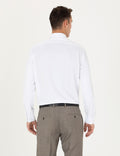 White Regular Fit Long Sleeve Basic Shirt