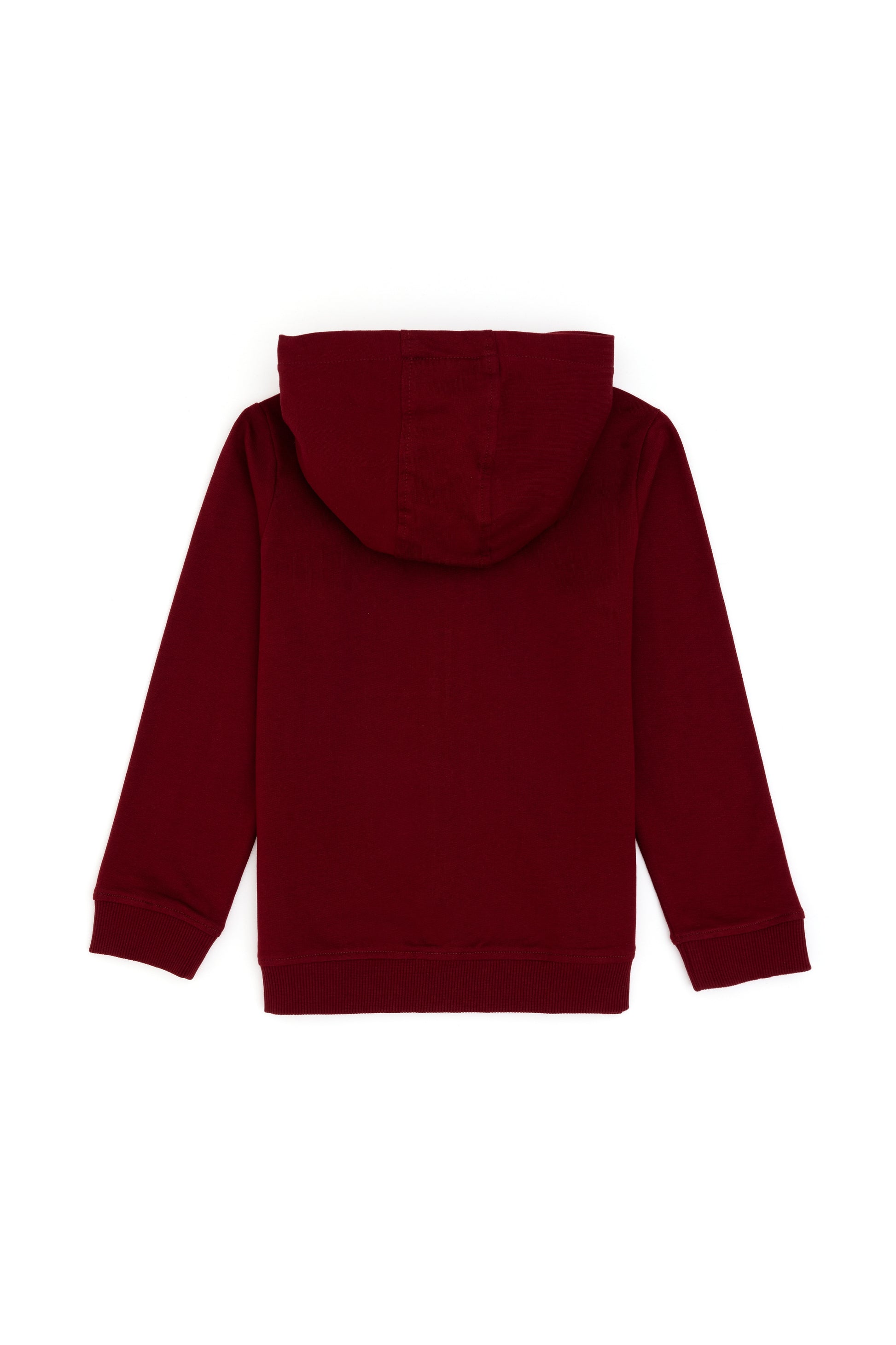 Girls' Burgundy Zipper Basic Sweatshirt
