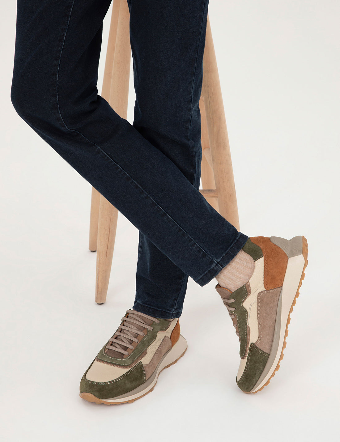 Beige 100% Leather Casual Shoes