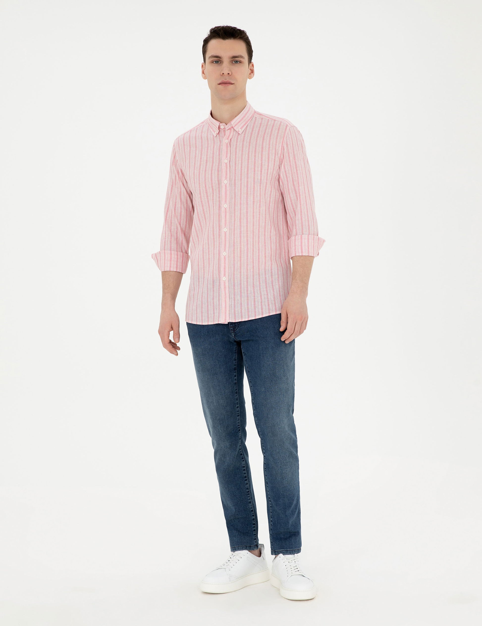 Pink Slim Fit Long Sleeve Shirt