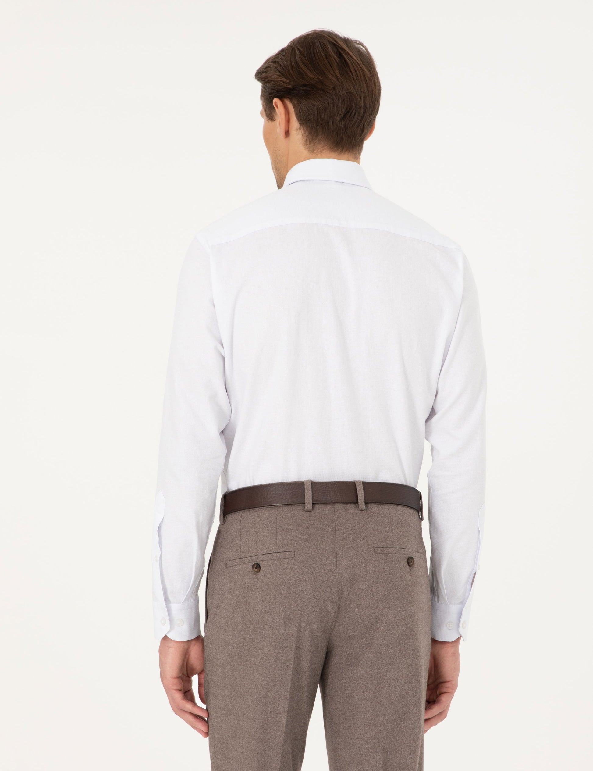 White Regular Fit Long Sleeve Shirt