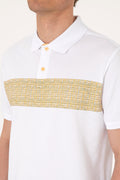 Men's Regular Fit Polo Neck White T-Shirt