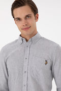 Men's Grey Long Sleeve Shirt