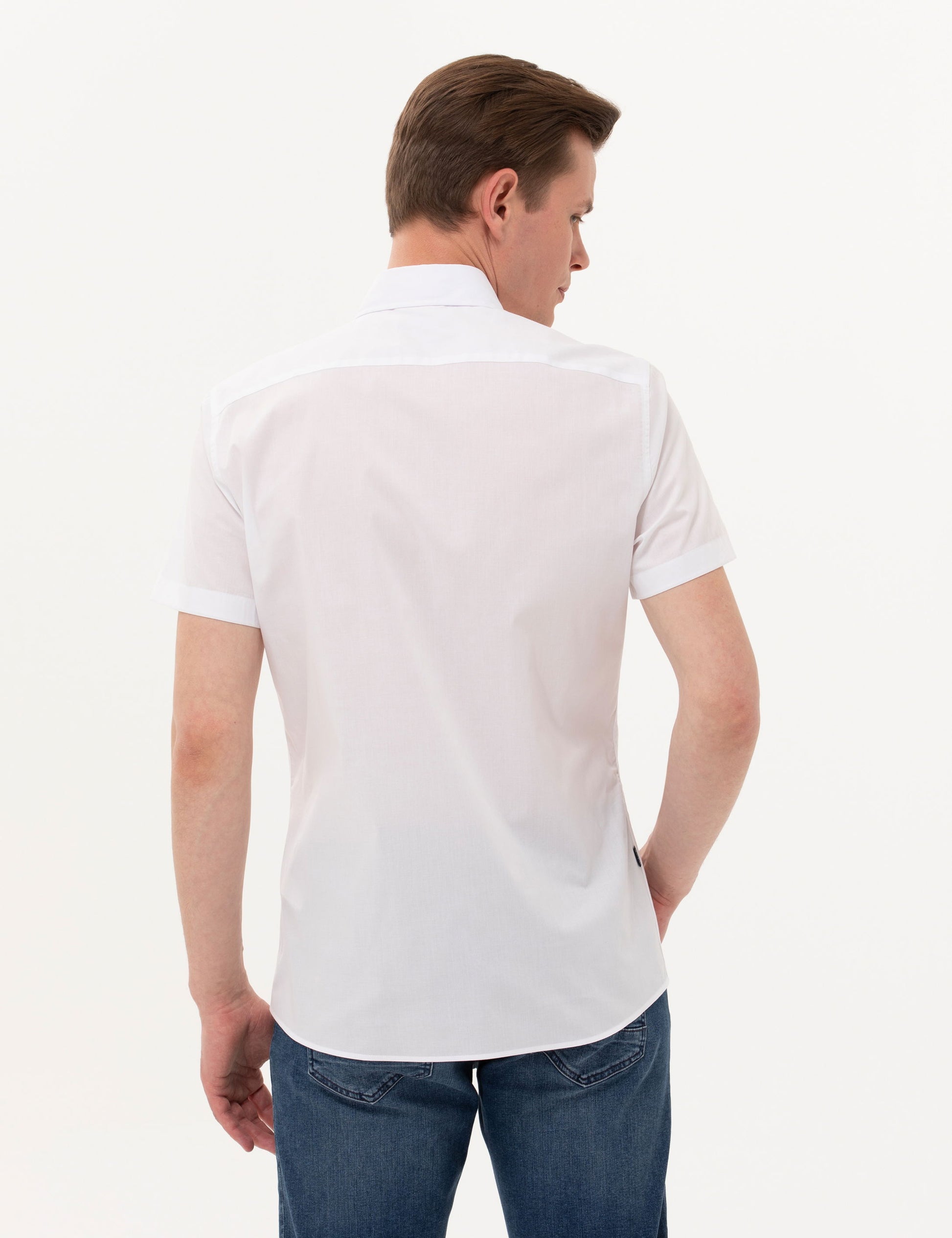 Navy Blue Ex. Slim Fit Short Sleeve Shirt