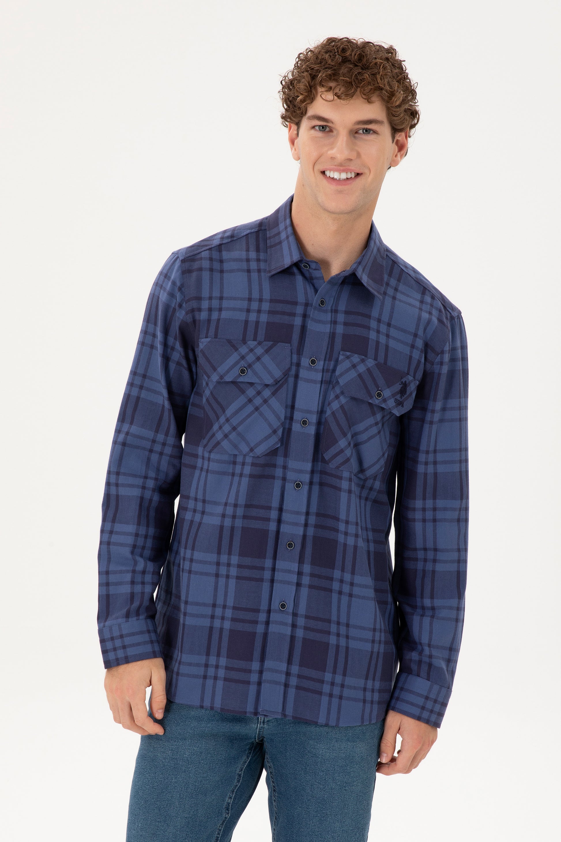 Men's Indigo Long Sleeve Shirt
