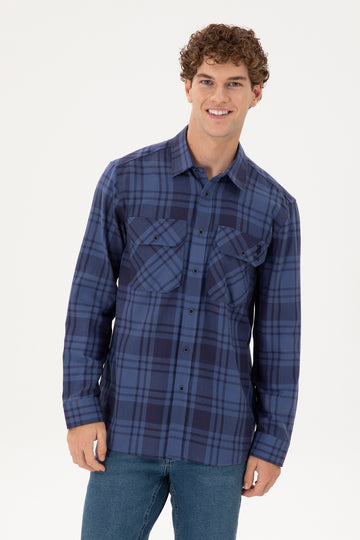 Men's Indigo Long Sleeve Shirt