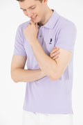 Men's Lilac Basic Polo Neck T-Shirt