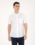 White Regular Fit Short Sleeve Shirt