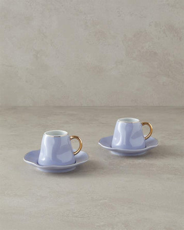 Felix New Bone China Coffee Cup Set 4 Pieces 2 Seater Lilac