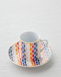 Feliz Porcelain 4 Pieces 2 Seater Coffee Cup Set 80 ml Colorful
