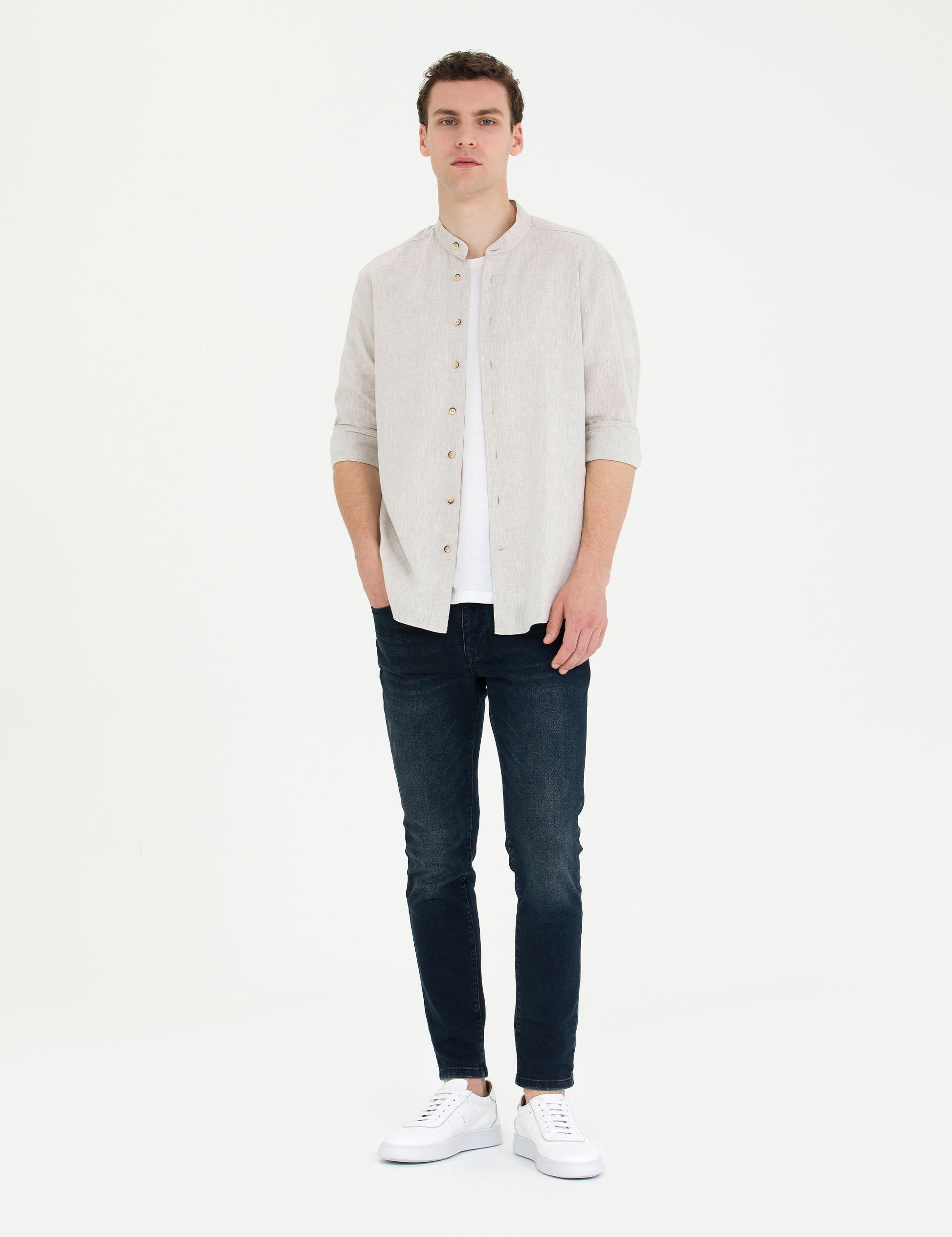 Light Brown Regular Fit Long Sleeve Shirt
