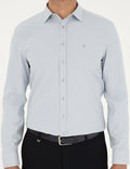 Grey Oxford Slim Fit Long Sleeve Shirt