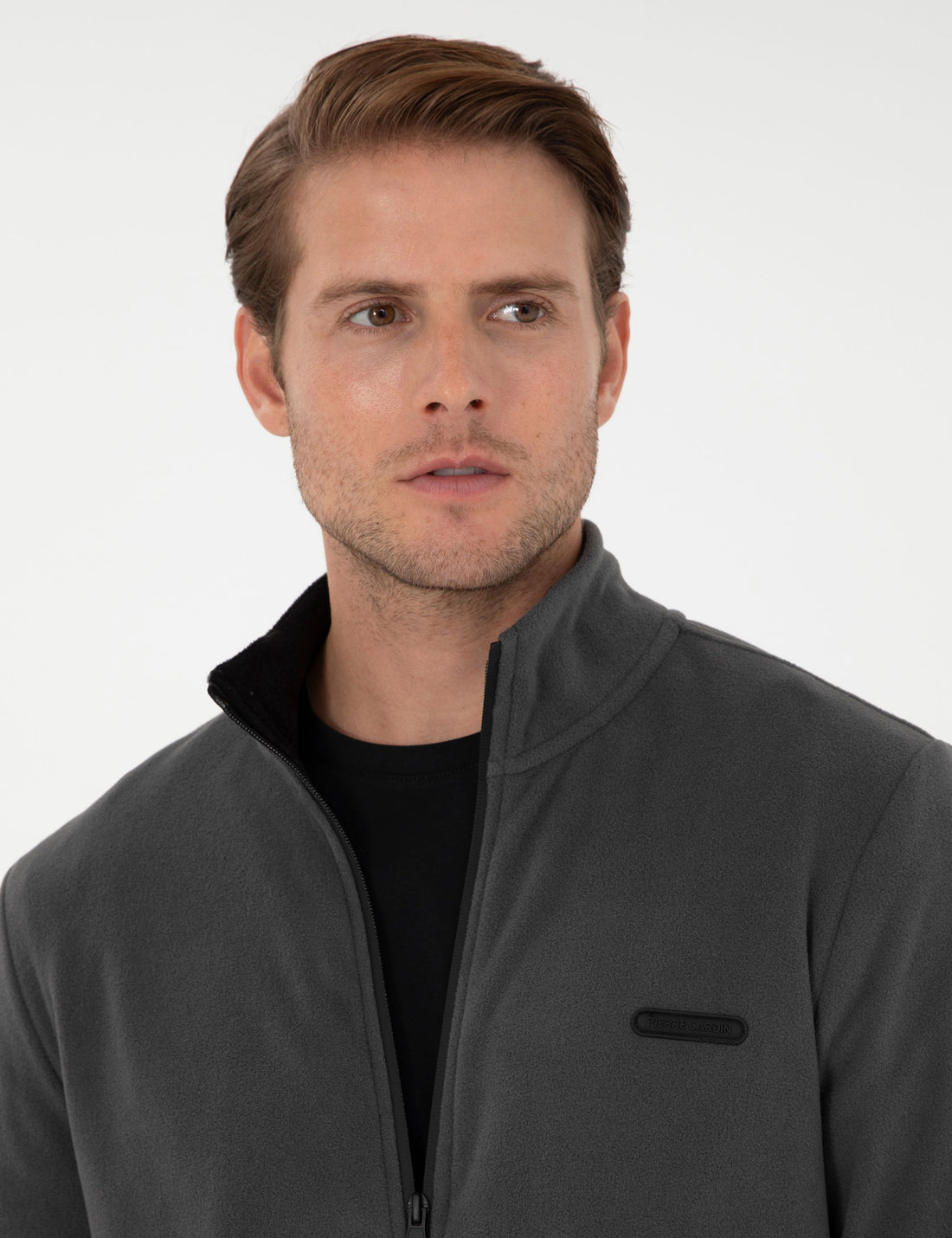 Anthracite Regular Fit Fleece Cardigan