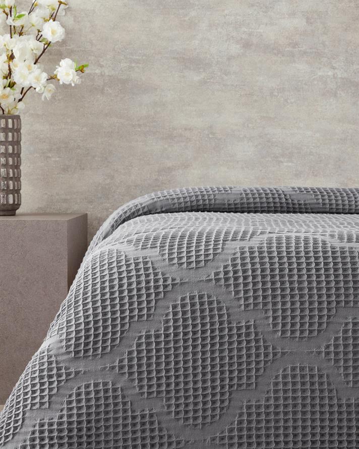 Fiona Cotton Waffle Double Pique Dark Grey