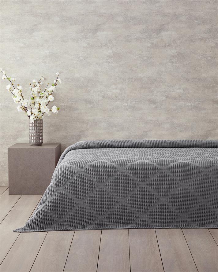 Fiona Cotton Waffle Double Pique Dark Grey