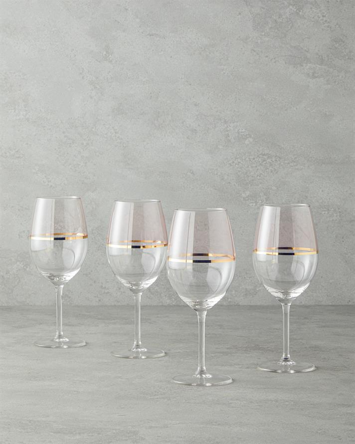 Fiore Glass Glass Set of 4 540 Ml Light Pink