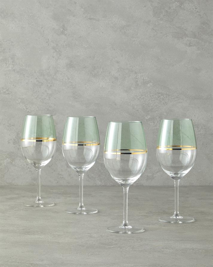 Fiore Glass Glass Set of 4 540 Ml Light Green