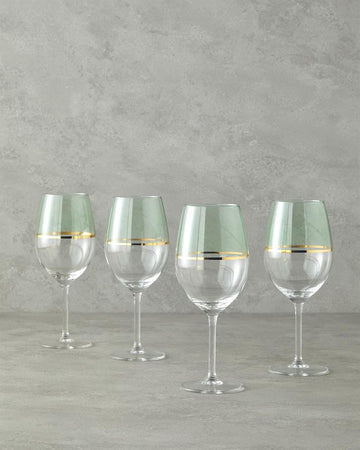 Fiore Glass Glass Set of 4 540 Ml Light Green