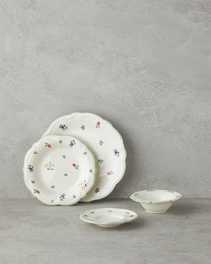 Fiorellino Porcelain 8 Pieces 2 Seater Breakfast Set Green-Yellow-Pink-Blue