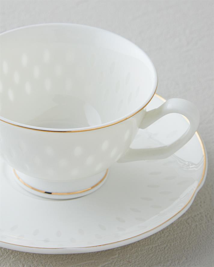 Flare New Bone China 4 Piece 2 Seater Coffee Cup Set Gold