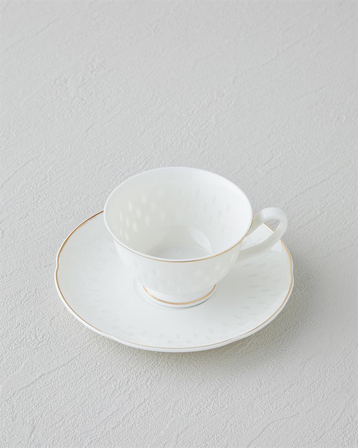 Flare New Bone China 4 Piece 2 Seater Coffee Cup Set Gold