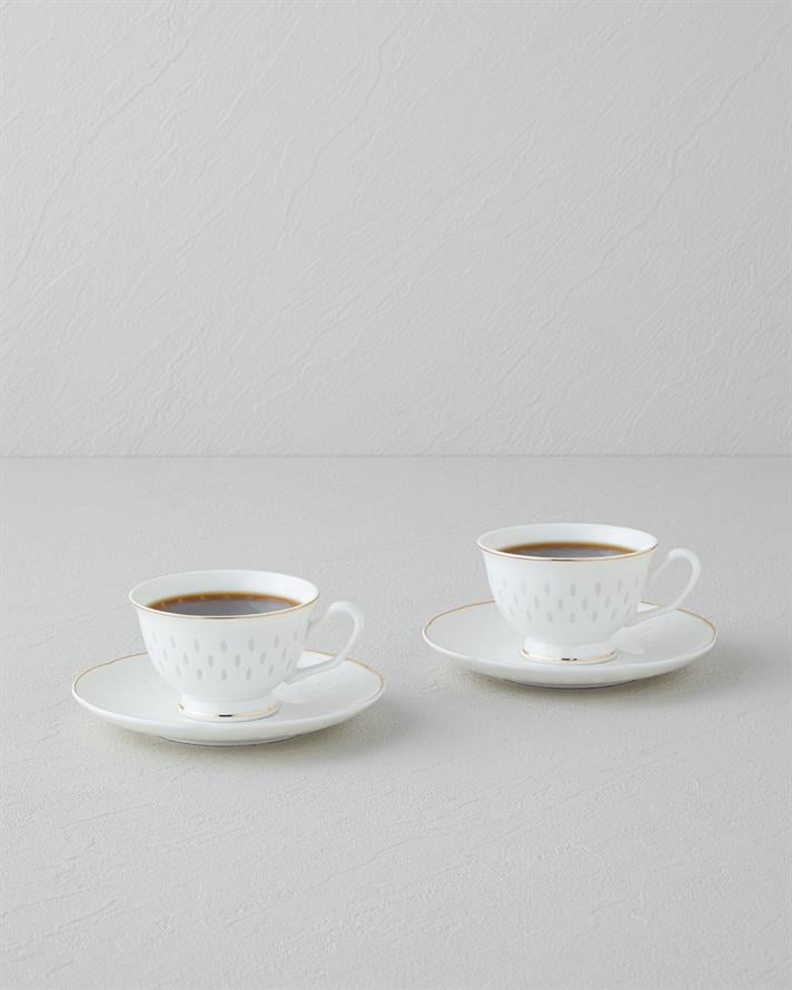 Flare New Bone China 4 Piece 2 Seater Coffee Cup Set Gold