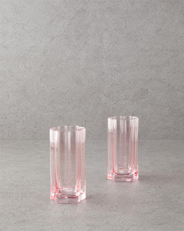 Flor Pura Glass 2 Pack Soft Drink Glass Pink