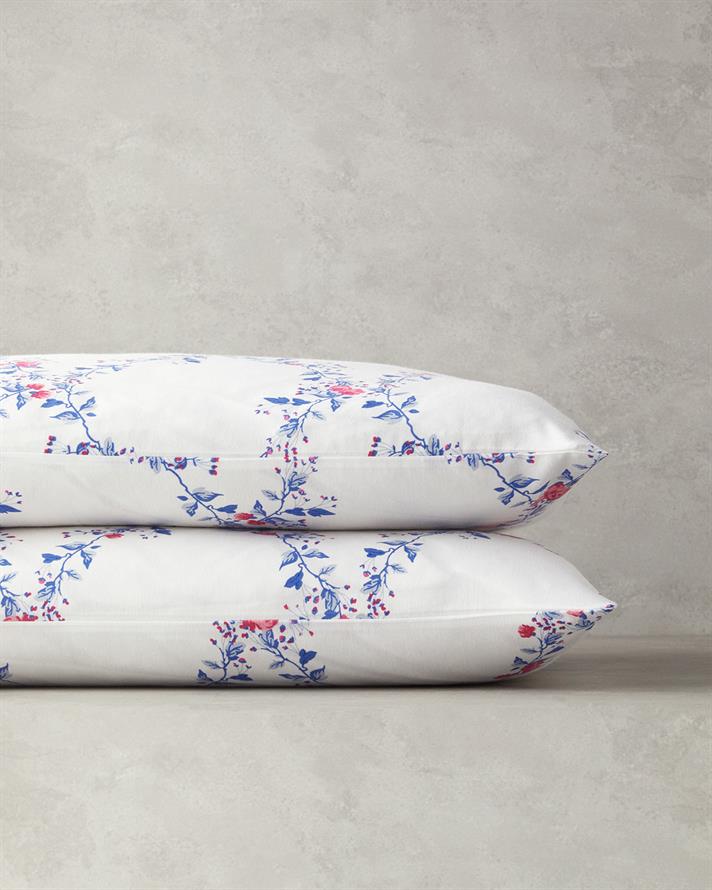 Floral Slice 2-Piece Pillowcase Dark Blue