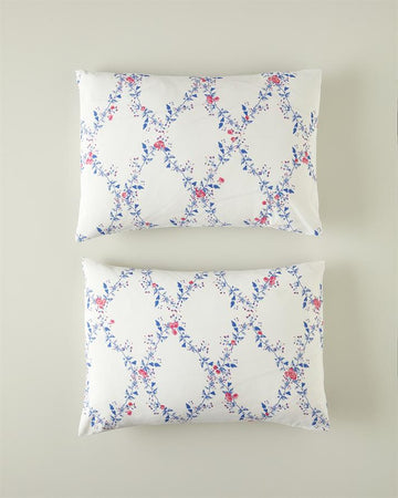 Floral Slice 2-Piece Pillowcase Dark Blue