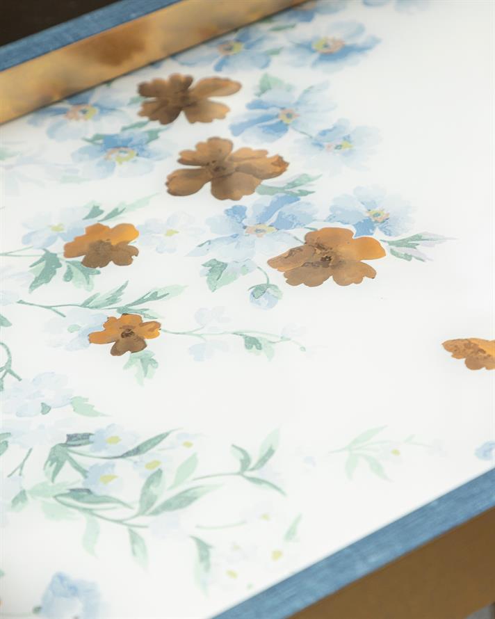 Floret Glass Decorative Tray Blue