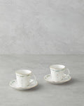 Floria Bone Porcelain 4 Pieces 2 Seater Coffee Cup Set 80 ml Colorful