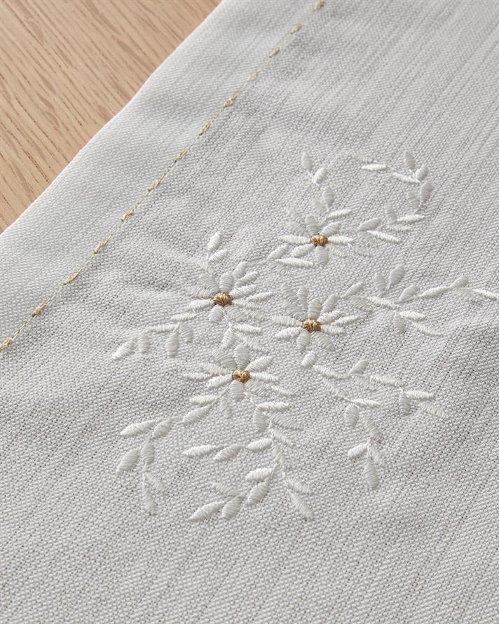 Flossy Polyester Runner 40x140 cm White - Beige