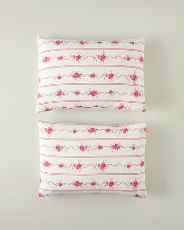 Flower Line 2 Piece Pillowcase Pink