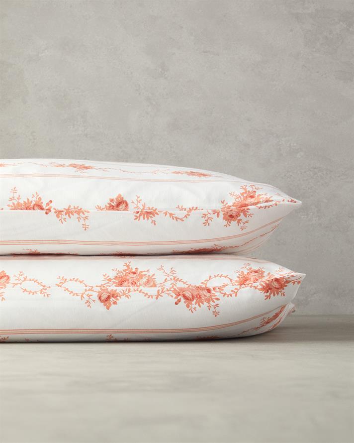 Flower Line 2 Piece Pillowcase Orange