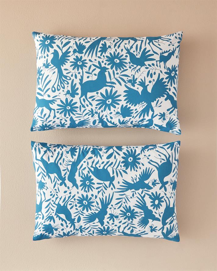 Folk Jungle 2-Pack Pillowcase Blue