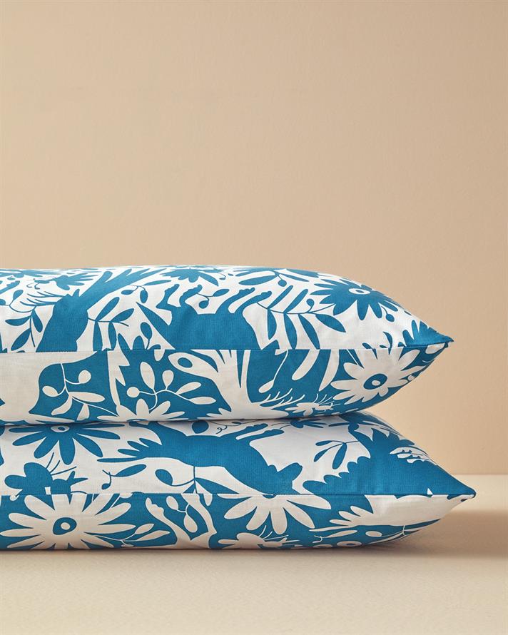 Folk Jungle 2-Pack Pillowcase Blue