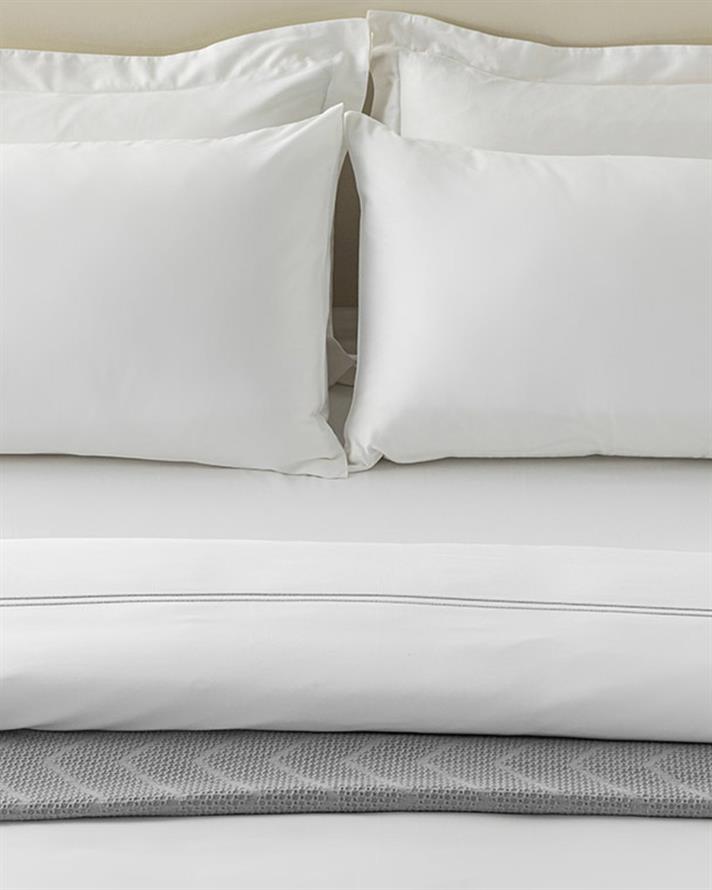 Freya Cotton Satin Embroidered Double Bed Linen Set White