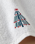 Funny Pine Cotton Embroidered Hand Towel 30x50 cm Ecru