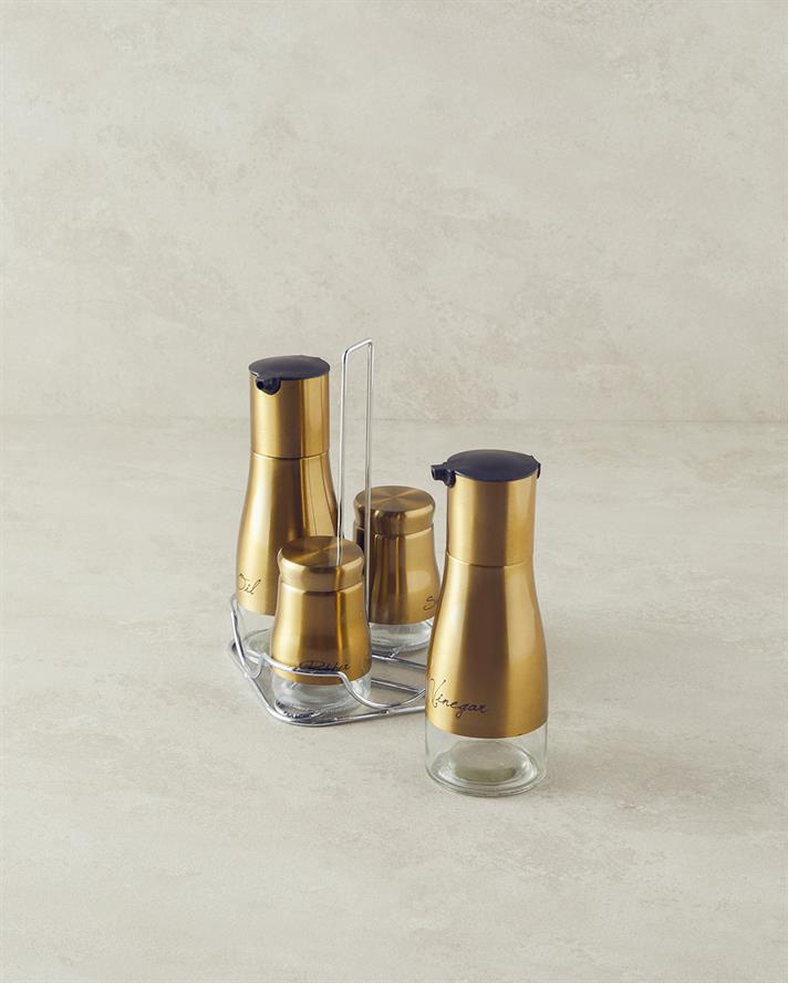 Gigi Glass 4 Piece Oil Cooker - Vinegar Gold