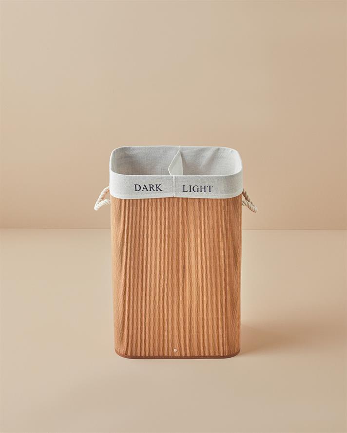 Gina Bamboo Laundry Basket Light Brown